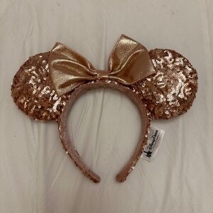 Disney Parks Rose Gold Minnie Ears Headband